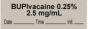 Anesthesia Tape with Date, Time & Initial | Tall-Man Lettering (Removable) "Bupivacaine 0.25% 2.5" 1/2" x 500" Gray - 333 Imprints - 500 Inches per Roll