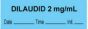 Anesthesia Tape with Date, Time & Initial (Removable) "Dilaudid 2 mg/ml" 1/2" x 500" Blue - 333 Imprints - 500 Inches per Roll