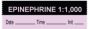 Anesthesia Tape with Date, Time & Initial (Removable) "Epinephrine 1:1,000" 1/2" x 500" Violet and Black - 333 Imprints - 500 Inches per Roll