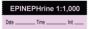 Anesthesia Tape with Date, Time & Initial (Removable) "Epinephrine 1:100,000" 1/2" x 500" Violet and Black - 333 Imprints - 500 Inches per Roll