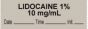 Anesthesia Tape with Date, Time & Initial (Removable) "Lidocaine 1% 10 mg/ml" 1/2" x 500" Gray - 333 Imprints - 500 Inches per Roll