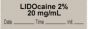 Anesthesia Tape with Date, Time & Initial | Tall-Man Lettering (Removable) "Lidocaine 2% 20 mg/ml" 1/2" x 500" Gray - 333 Imprints - 500 Inches per Roll