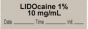 Anesthesia Tape with Date, Time & Initial | Tall-Man Lettering (Removable) "Lidocaine 1% 10 mg/ml" 1/2" x 500" Gray - 333 Imprints - 500 Inches per Roll