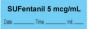 Anesthesia Tape with Date, Time & Initial | Tall-Man Lettering (Removable) "Sufentanil 5 mcg/ml" 1/2" x 500" Blue - 333 Imprints - 500 Inches per Roll