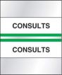 Chart Tab Paper Consults Consults 1 1/4" x 1 1/2" Green 100 per Package