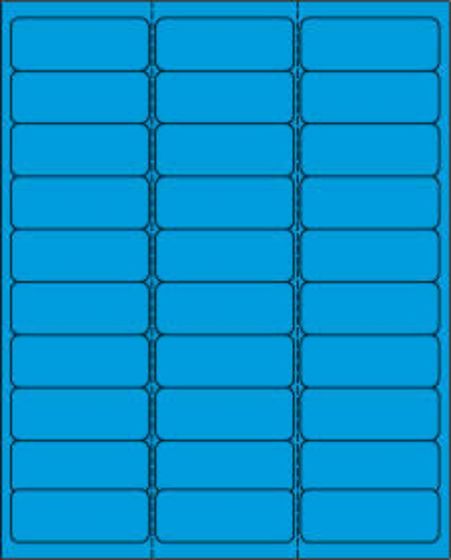 Chart Labels Laser Portrait 2 5/8"x1 Blue - 30 per Sheet, 30 Sheets per Pack