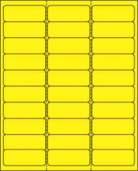 Chart Labels Laser Portrait 2 5/8"x1 Yellow - 30 per Sheet, 30 Sheets per Pack