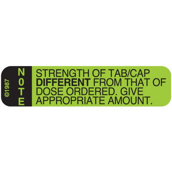 Communication Label (Paper, Permanent) Note Strength 1 9/16" x 3/8" Green - 500 per Roll, 2 Rolls per Box