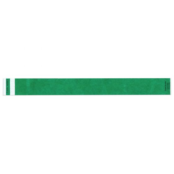 Short Stay® Write-On Tyvek® Wristband 1" x 10" Adult/Pediatric Kelly Green, 1000 per Box