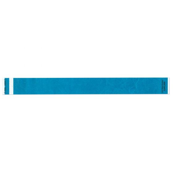 Short Stay® Write-On Tyvek® Wristband 1" x 10" Adult/Pediatric Teal, 1000 per Box