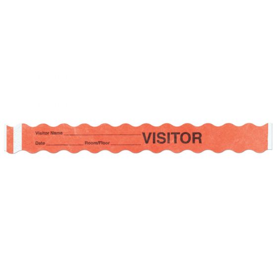 Short Stay® Write-On Tyvek® Wristband 1" x 10" Adult/Pediatric Day Glow Orange, 1000 per Box