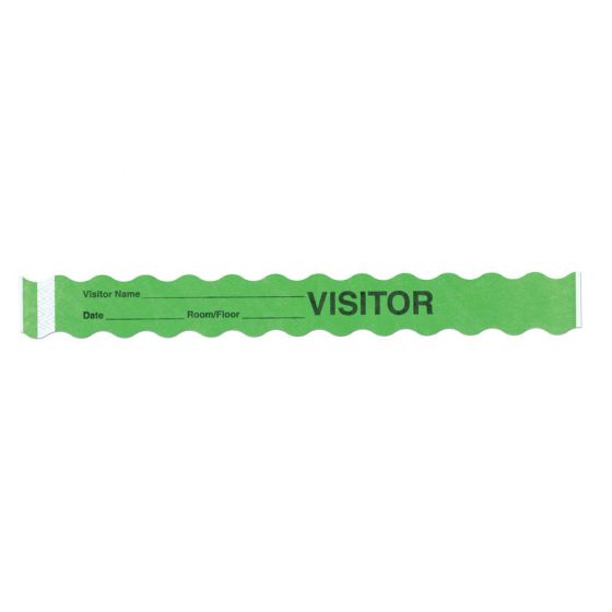 Short Stay® Write-On Tyvek® Wristband 1" x 10" Adult/Pediatric Lime, 1000 per Box