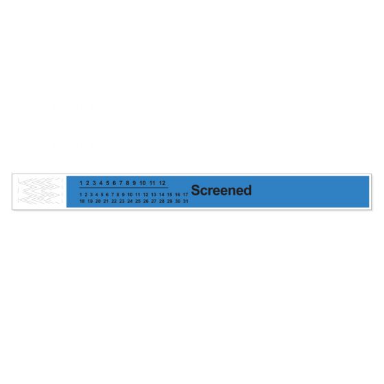 Short Stay® Alert Bands® Tyvek® "Screened" Pre-printed, 1" x 10" Adult/Pediatric Blue, 1000 per Box