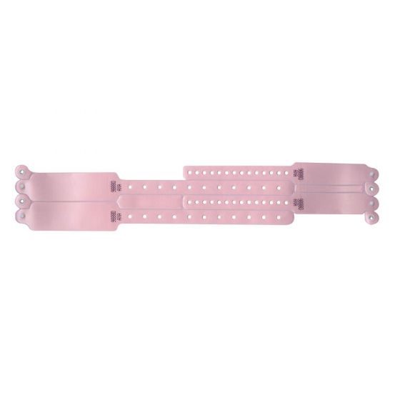 Veri-Color® Insert Wristband Vinyl Adult 9-1/4" Length; Infant 6-1/2" Length; Pink, 400 per Box