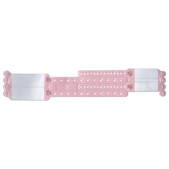 Speedi-Print® Imprinter Wristband Vinyl x 9-1/4" L x 1" H (Adult) 6 -1/2" L x 3/4" H (Infant) Pink, 400 per Box