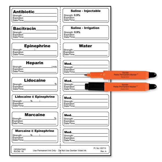 STERILE LABEL INCLUDES PETITE NO-ROLL MARKER PERMANENT 2 1 7/8" X 9/16" WHITE 100 PER CASE