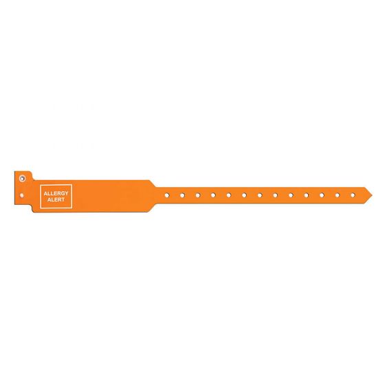 Sentry® Alert Bands® Poly "Allergy Alert" Pre-Printed 1" x 11-1/2" Adult Orange, 250 per Box