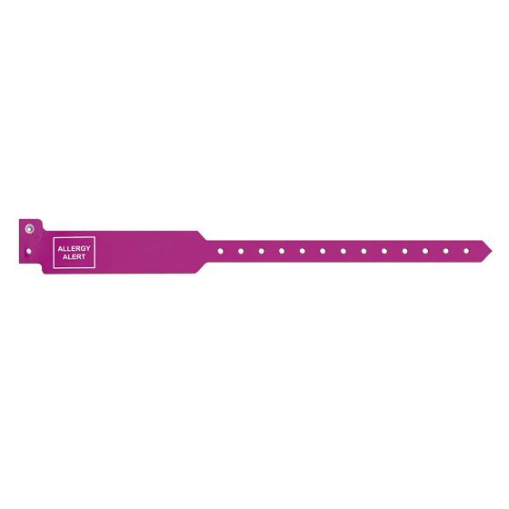 Sentry® Alert Bands® Poly "Allergy Alert" Pre-Printed 1" x 11-1/2" Adult Purple, 250 per Box