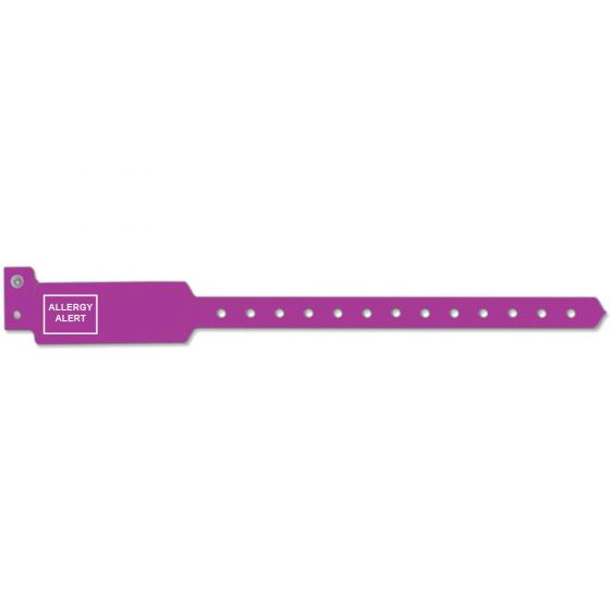 SENTRY ALERT WRISTBAND POLY "ALLERGY ALERT" PRE-PRINTED 1" X 10 1/4" ADULT/PEDIATRIC PURPLE - 250 PER BOX