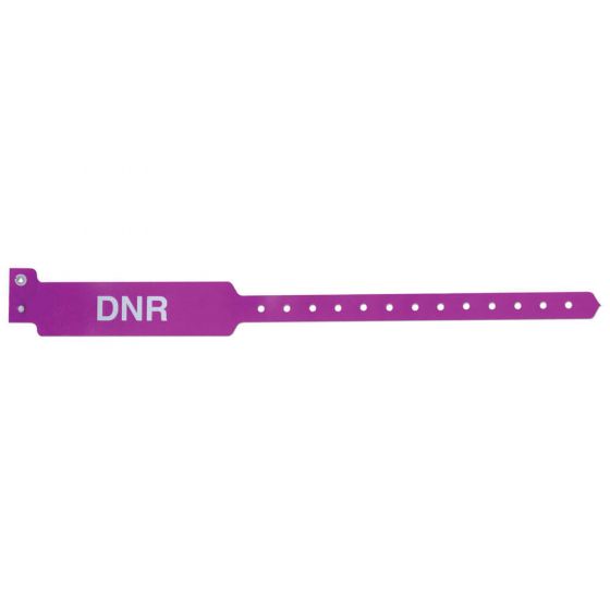 Sentry® Alert Bands® Poly "DNR" Pre-Printed, State Standardization 1" x 11-1/2" Adult Grape, 500 per Box