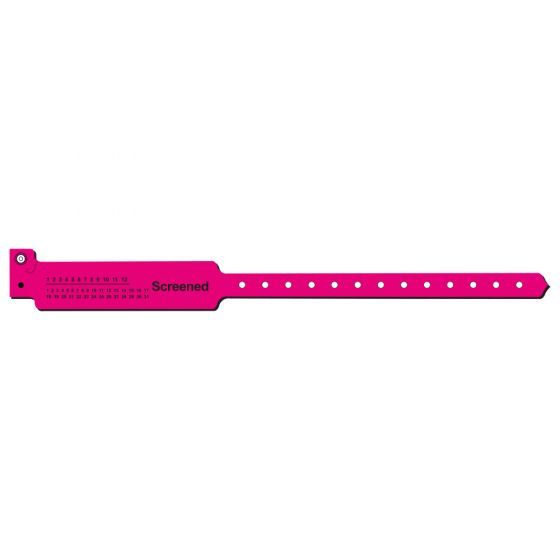 Sentry® Alert Bands® Poly "Screened" Pre-printed, 1" x 11-1/2" Adult Cranberry, 500 per Box