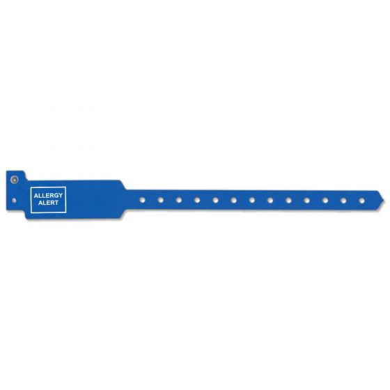 SENTRY ALERT WRISTBAND POLY "ALLERGY ALERT" PRE-PRINTED 1" X 10 1/4" ADULT/PEDIATRIC BLUE - 250 PER BOX