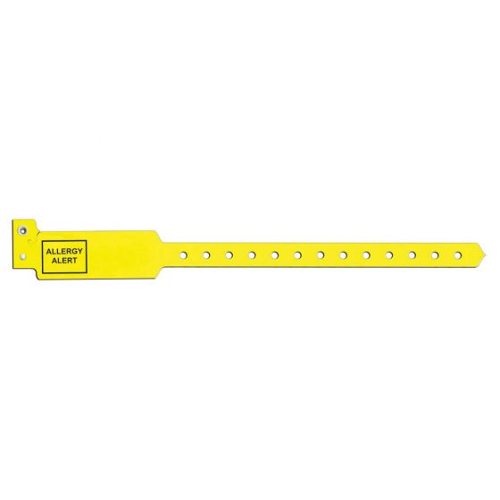 Sentry® Alert Bands® Poly "Allergy Alert" Pre-Printed 1" x 10-1/4" Adult/Pediatric Yellow, 250 per Box