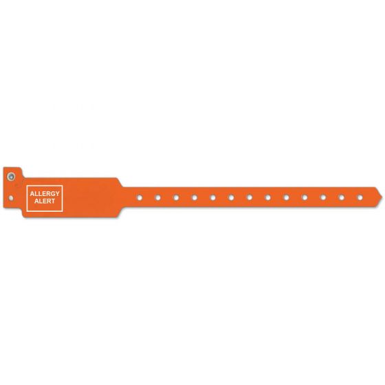 SENTRY ALERT WRISTBAND POLY "ALLERGY ALERT" PRE-PRINTED 1" X 10 1/4" ADULT/PEDIATRIC ORANGE - 250 PER BOX