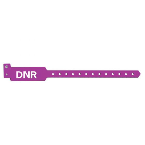 Sentry® Alert Bands® Poly "DNR" Pre-Printed, State Standardization 1" x 10-1/4" Adult/Pediatric Grape, 500 per Box