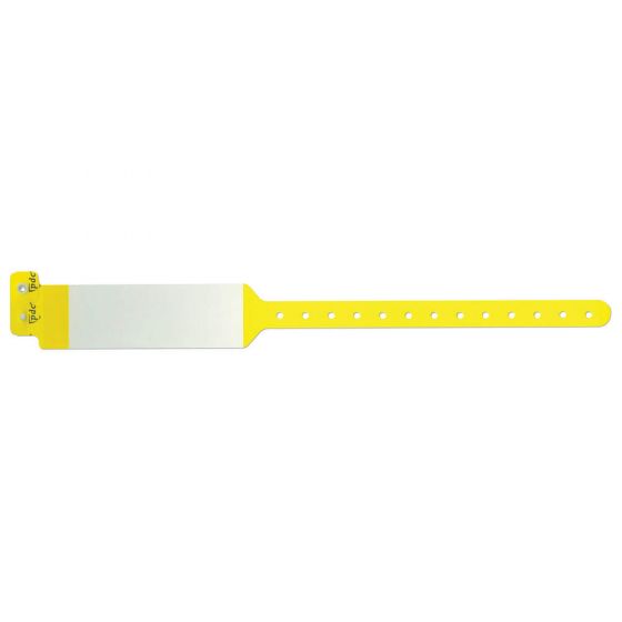 Sentry® Bar Code LabelBand® Shield Wristband Poly 1-1/4" x 11-3/4" Adult Yellow, 500 per Box