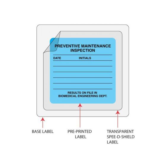 Spee-D-Shield™ Base Label Synthetic Permanent 3" Core 3 x 2" Clear, 50 per Roll