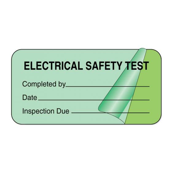 Label Self-Laminating Paper Removable Electrical Safety 1-1/2" Core 2" x 1" Fl. Green, 1000 per Roll