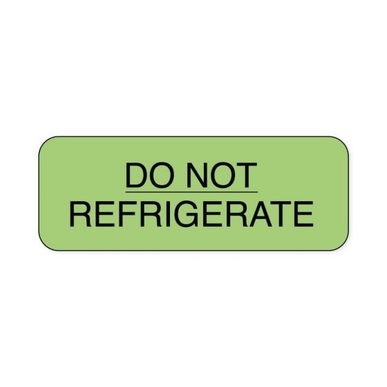 Lab Communication Label (Paper, Permanent) Do Not Refrigerate  2"x3/4" Fluorescent Green - 1000 per Roll