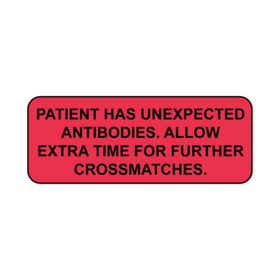 Lab Communication Label (Paper, Permanent) Patient Has  2 1/4"x7/8" Fluorescent Red - 1000 per Roll