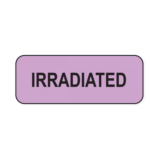 Lab Communication Label (Paper, Permanent) Irradiated  2 1/4"x7/8" Lavender - 1000 per Roll