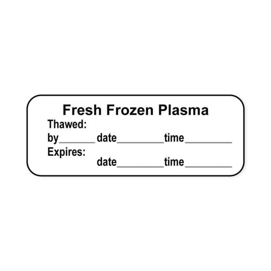 Lab Communication Label (Paper, Permanent) Fresh Frozen Plasma  2"x3/4" White - 1000 per Roll