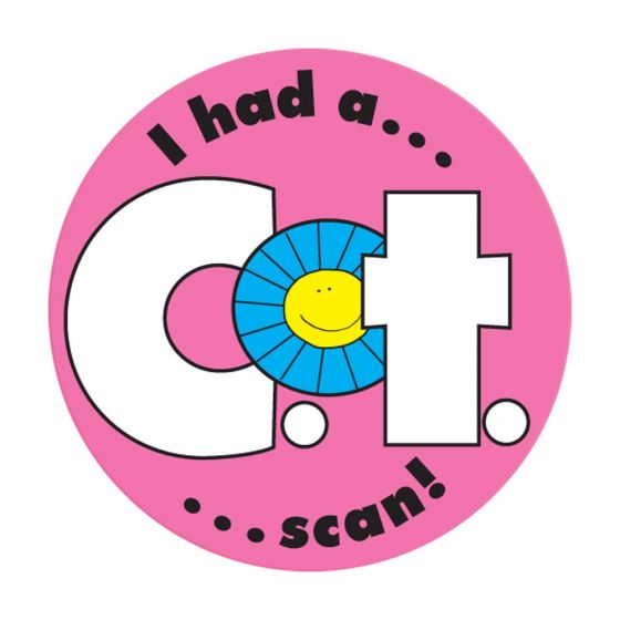 Label Pediatric Award Sticker Paper Permanent I Had a CT Scan! Pink, 250 per Roll