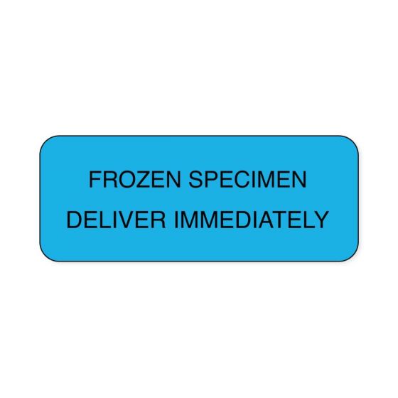 Lab Communication Label (Paper, Permanent) Frozen Specimen  2 1/4"x7/8" Blue - 1000 per Roll