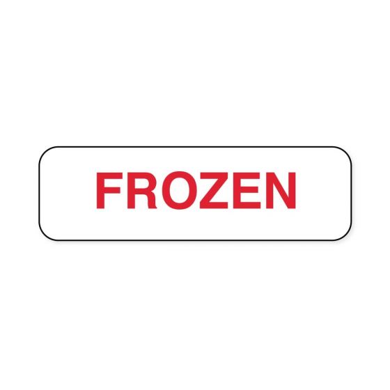 Lab Communication Label (Paper, Permanent) Frozen  1 1/4"x3/8" White - 1000 per Roll