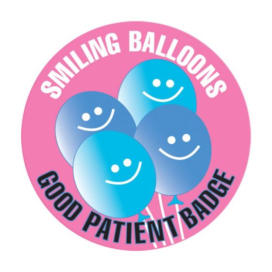 Label Pediatric Award Sticker Paper Permanent Smiling Balloons Purple, 250 per Roll