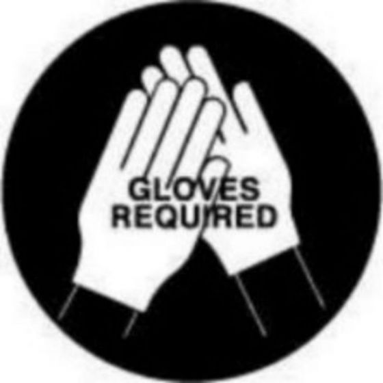 Label Paper Permanent Gloves Required Black 250 per Roll