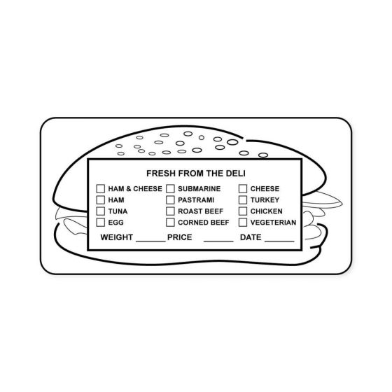 Label Paper Permanent Fresh From the  3 15/16"x1 7/8" White 500 per Roll