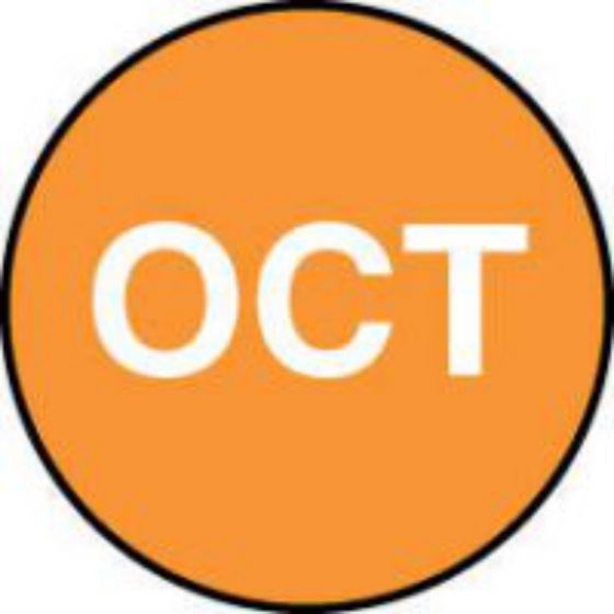 Label Paper Permanent OCT, Orange, 1000 per Roll