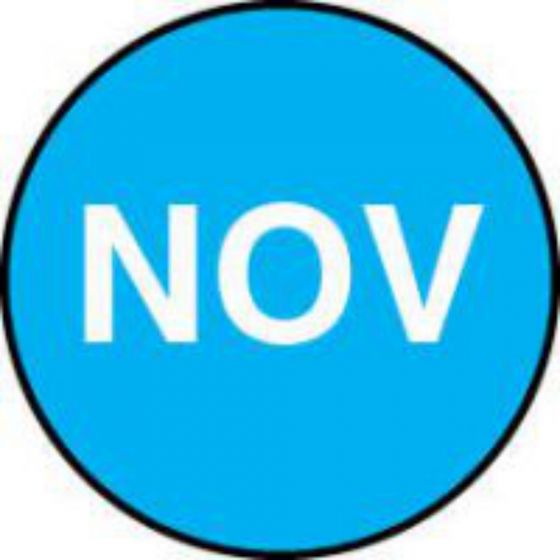 Label Paper Permanent NOV, Light Blue, 1000 per Roll