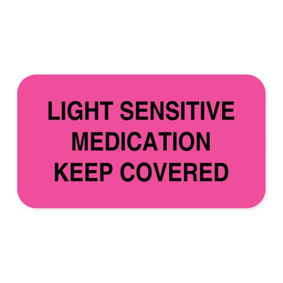 Communication Label (Paper, Permanent) Light Sensitive 1 5/8" x 7/8" Fluorescent Pink - 1000 per Roll