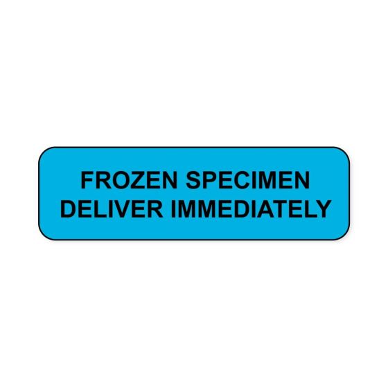 Lab Communication Label (Paper, Permanent) Frozen Specimen  1 1/4"x3/8" Blue - 1000 per Roll