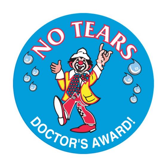 Label Pediatric Award Sticker Paper Permanent No Tears Doctors Blue, 250 per Roll