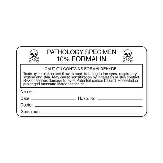 Lab Communication Label (Paper, Permanent) Pathology Specimen  3"x1 5/8" White - 1000 per Roll