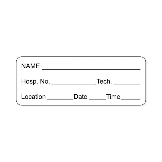 Lab Communication Label (Paper, Permanent) Name___ Hosp. No.  2"x3/4" White - 1000 per Roll