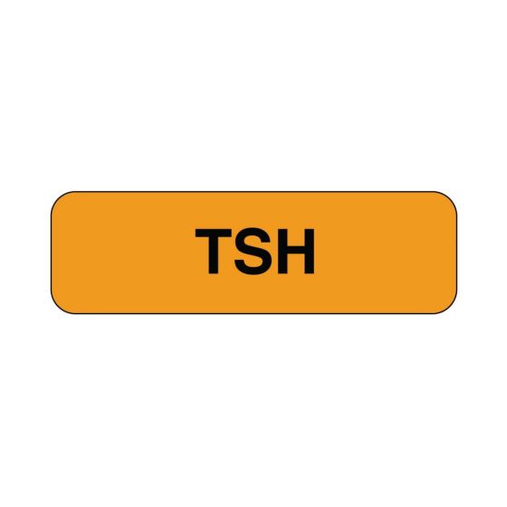 Lab Communication Label (Paper, Permanent) TSH  1 1/4"x3/8" Fluorescent Orange - 1000 per Roll